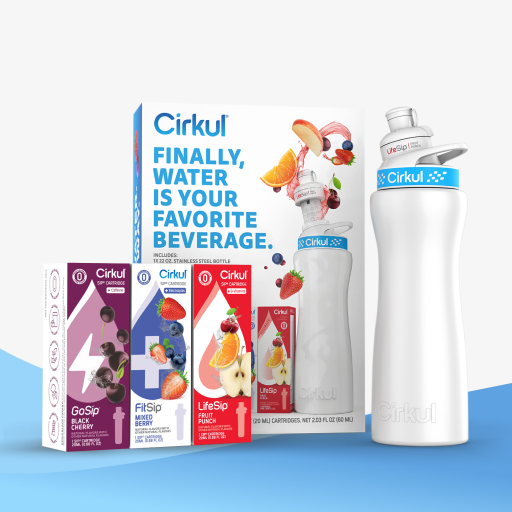 Base: 22oz White Stainless Steel Bottle Starter Kit